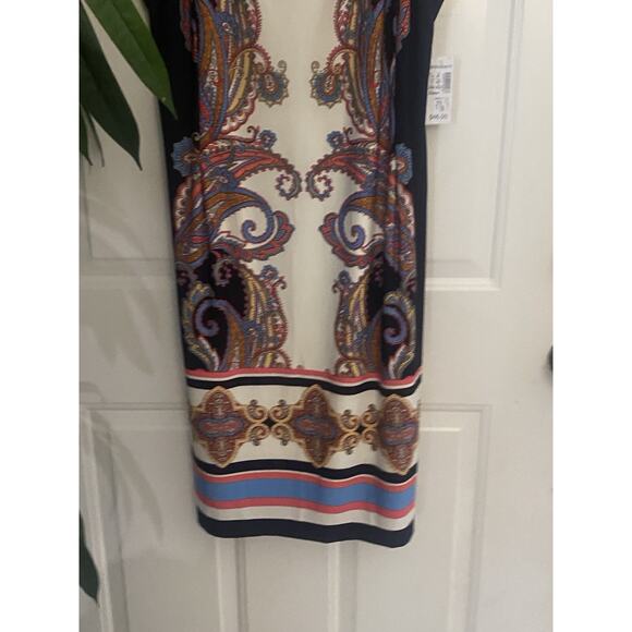 Boho Roz & Ali Women 14 Multicolor Paisley Round Neck With Decorative Collar NWT - Picture 3 of 10
